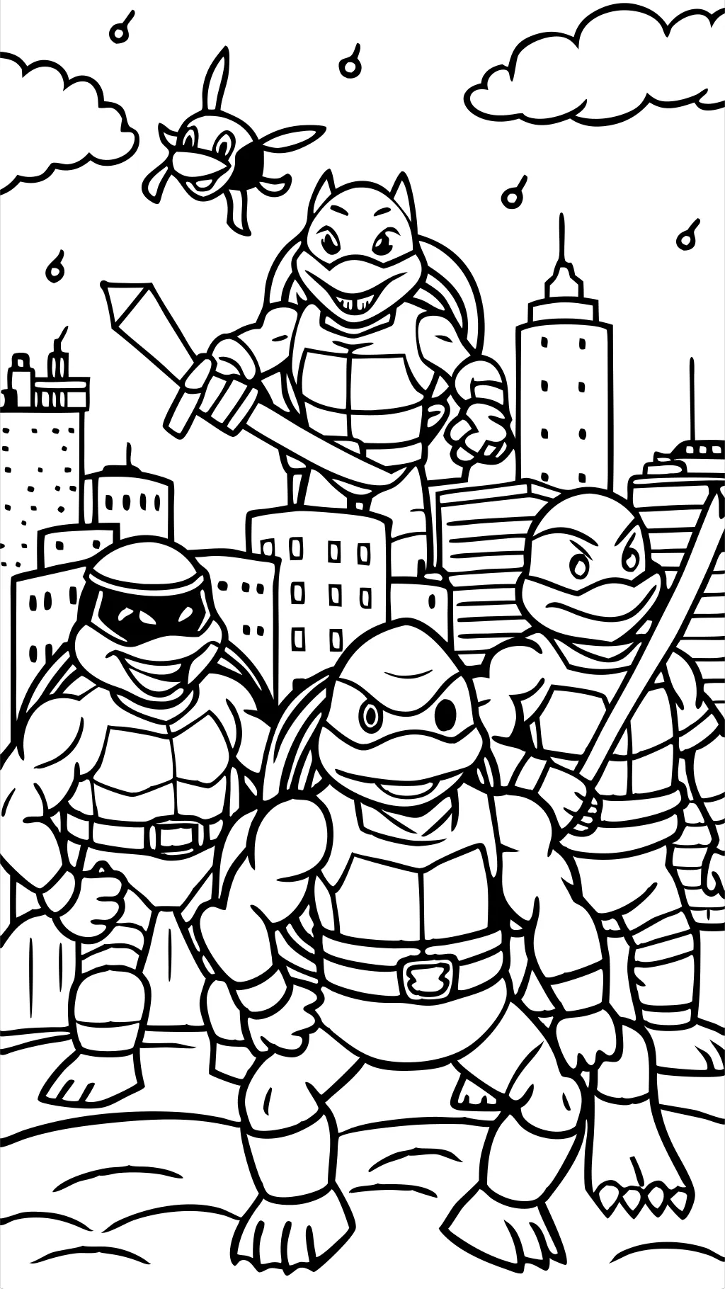 teenage mutant ninja turtle coloring page